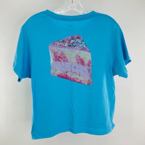 LEVI'S Aqua Cake Graphic Short Sleeve Crew Neck T-shirt Tee Cotton Unisex XS - Picture 4 of 13